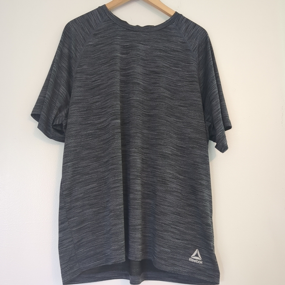 Reebok Shirt Mens 2XL Gray Short Sleeve Dri Fit Athletic Activeleisure